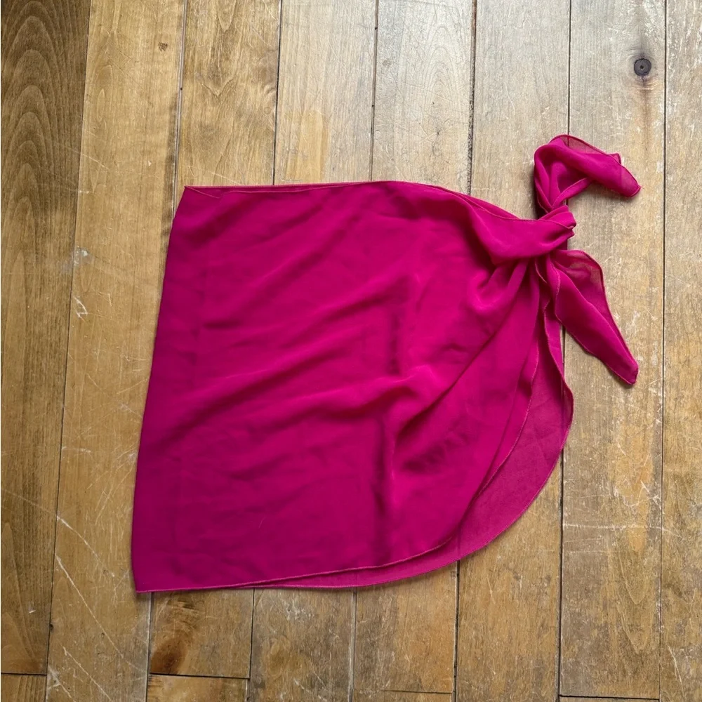 3/$15 Fuchsia Women's Swim Sarong - Lightweight Beach Cover-Up